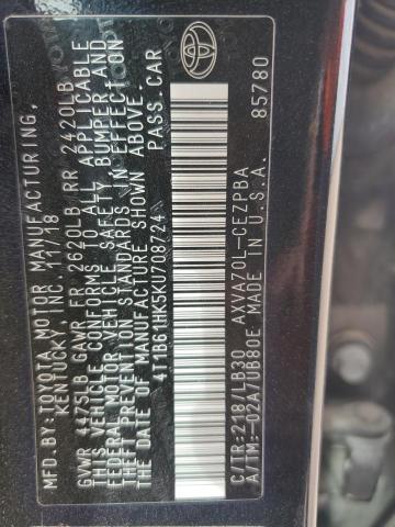 4T1B61HK5KU708724 Toyota a25a-fks