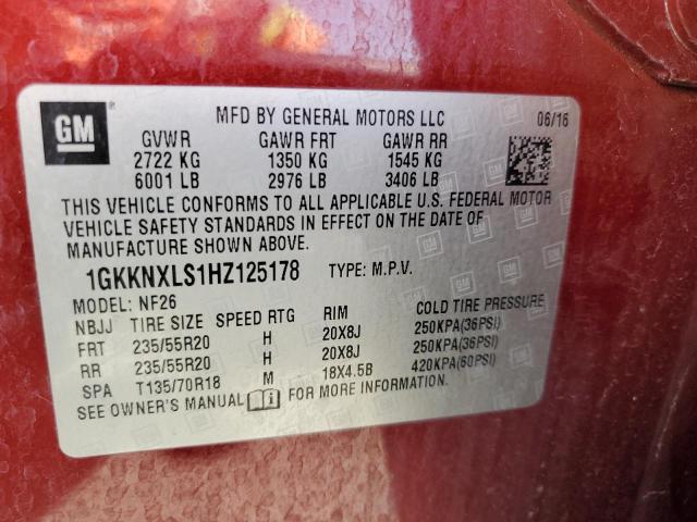 1GKKNXLS1HZ125178 GMC ACADIA DEN