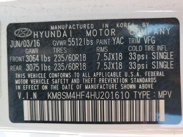 KM8SM4HF4HU201610 Hyundai gdi lambda ii