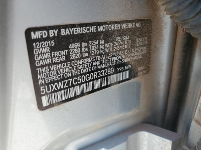 5UXWZ7C50G0R33289 BMW X3 SDRIVE2