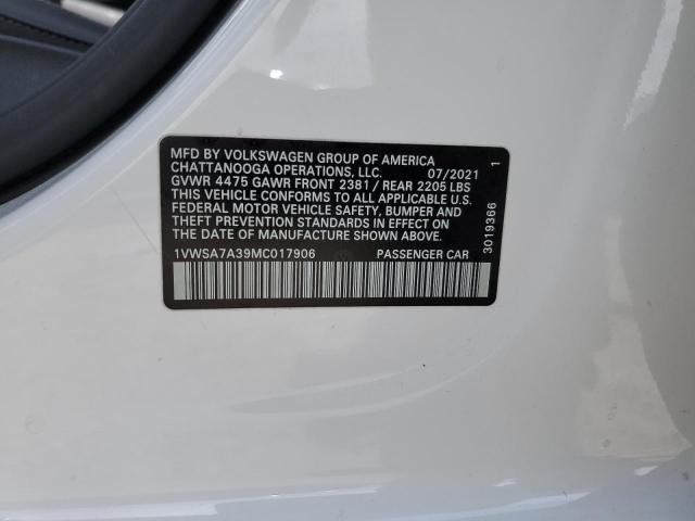 1VWSA7A39MC017906 Volkswagen Passat