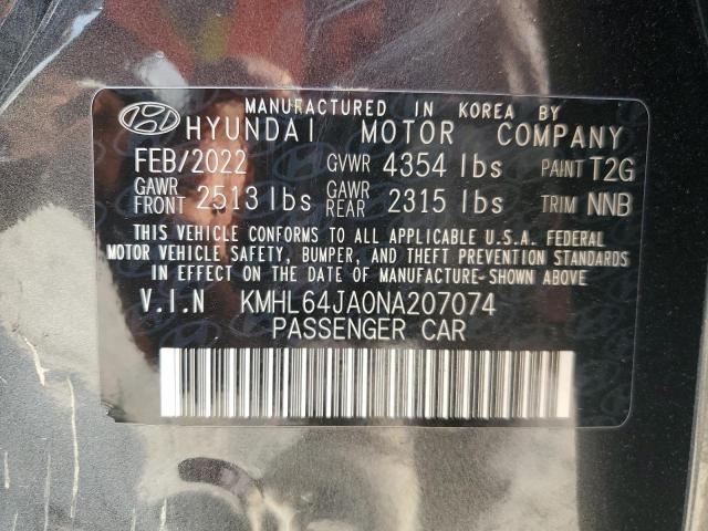 KMHL64JA0NA207074 Hyundai SONATA SEL