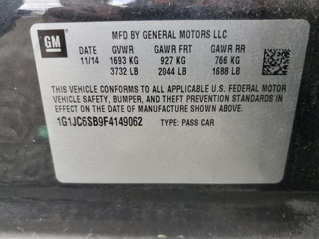 1G1JC6SB9F4149062 Chevrolet SONIC LT