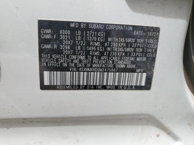 4S4WMARD0M3475867 Subaru ASCENT TOU