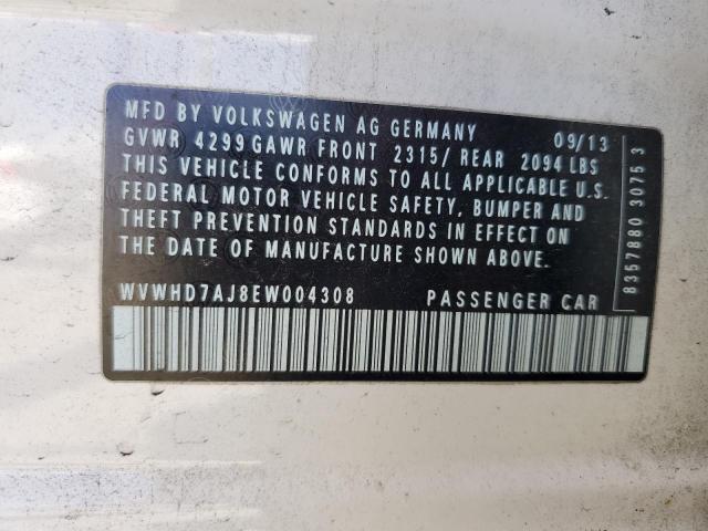 WVWHD7AJ8EW004308 Volkswagen 2014