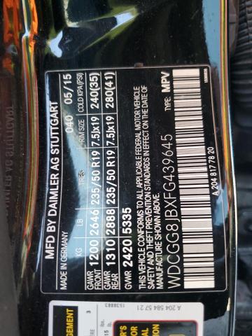 WDCGG8JBXFG439645 Mercedes-Benz 2015