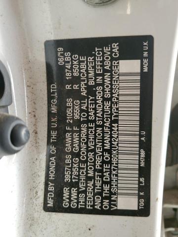 SHHFK7H60KU424044 Honda l15ba
