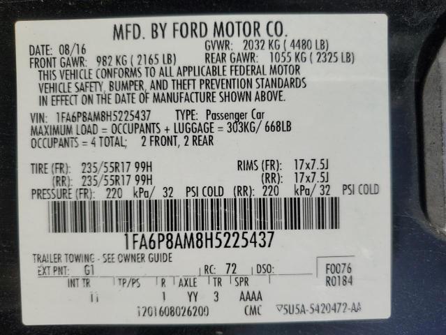 1FA6P8AM8H5225437 Ford 3.7l 4v