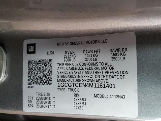 1GCGTCEN4M1161401 Chevrolet lgz - di, vvt, alum, var2, gen 2