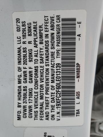 19XFC2F60LE013139 Honda Civic Lx
