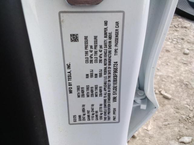 5YJ3E1EBXSF968724 Tesla MODEL 3