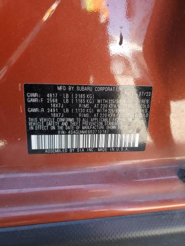 4S4GUHM68R3710187 Subaru Crosstrek