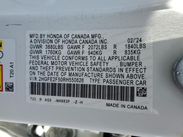 2HGFE2F50RH550626 Honda CIVIC SPOR