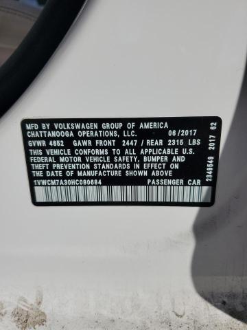 1VWCM7A30HC080684 Volkswagen PASSAT SEL