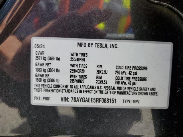 7SAYGAEE5RF088151 Tesla Model Y