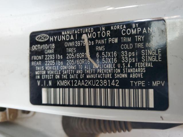 KM8K12AA2KU238142 Hyundai mpi nu