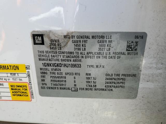 1GNKVGKD1HJ109633 Chevrolet TRAVERSE L
