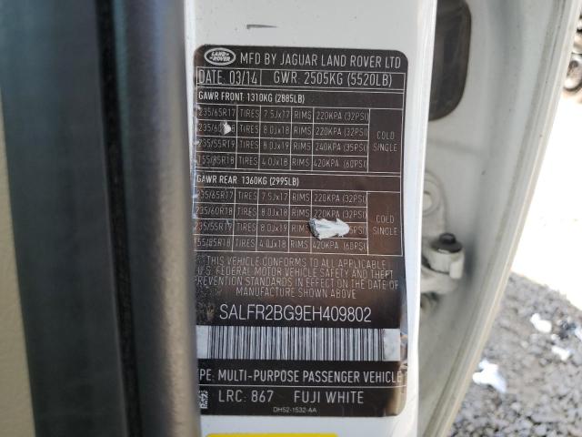 SALFR2BG9EH409802 Land Rover LR2 HSE