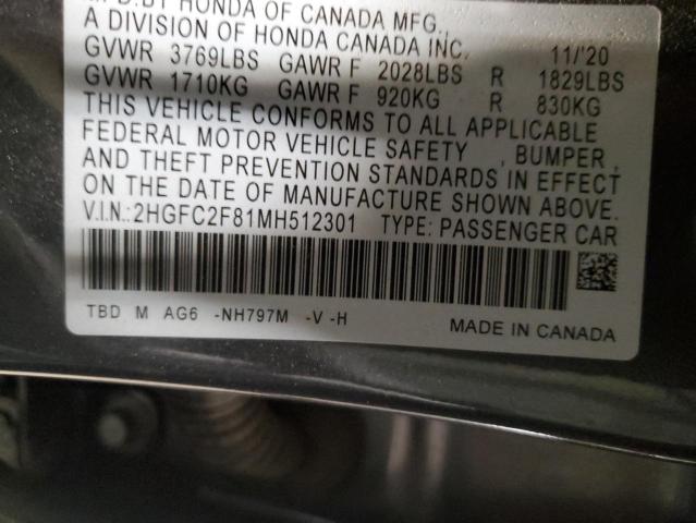 2HGFC2F81MH512301 Honda k20c2