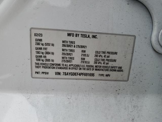 7SAYGDEF4PF691695 Tesla 2023
