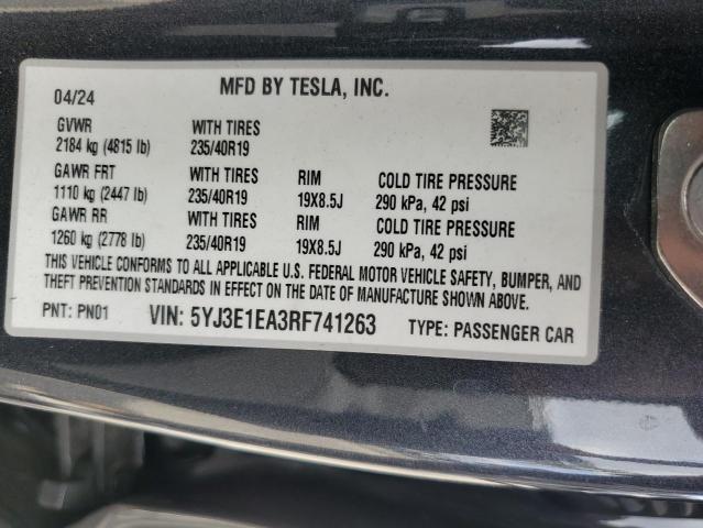 5YJ3E1EA3RF741263 Tesla MODEL 3