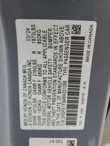 2HGFE1F94RH331066 Honda CIVIC TOUR