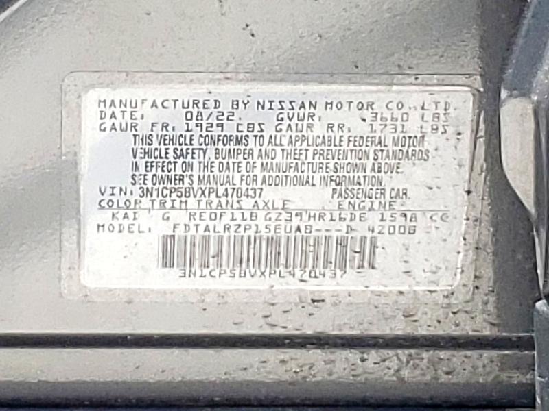 3N1CP5BVXPL470437 Nissan KICKS S