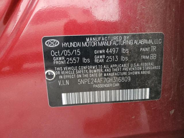 5NPE24AF7GH316809 Hyundai dohc gdi theta-ii