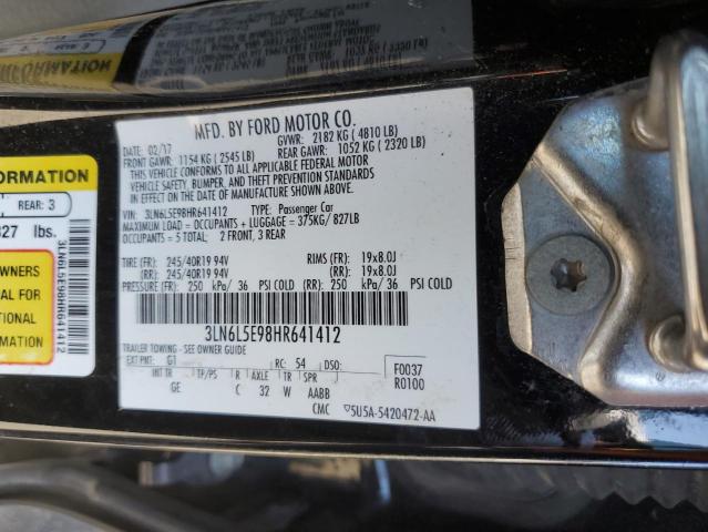 3LN6L5E98HR641412 Lincoln 2.0l gtdi high w/premium fuel