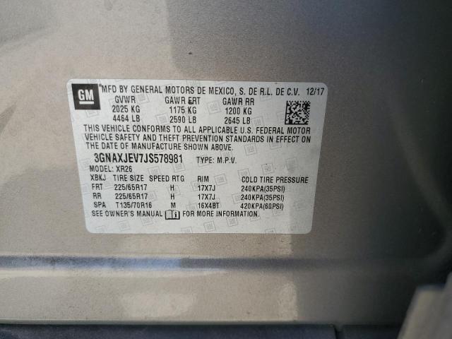 3GNAXJEV7JS578981 Chevrolet lyx - direct injection, vvt, fgt, turbo, alum, gen1