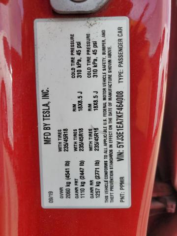 5YJ3E1EA7KF464008 Tesla 2019