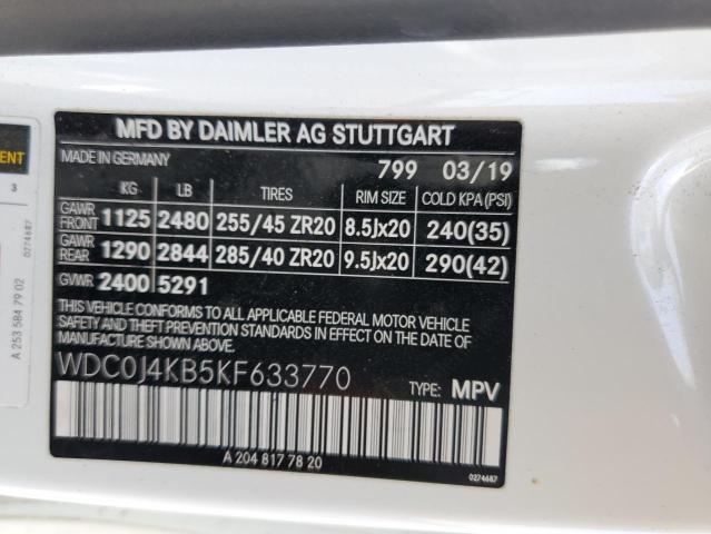 WDC0J4KB5KF633770 Mercedes-Benz m274
