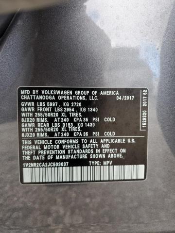 1V2NR2CA2JC503037 Volkswagen Atlas