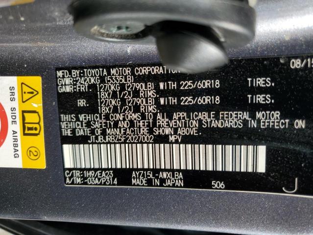 JTJBJRBZ5F2027002 Lexus 2ar-fxe, 2jm, 2fm