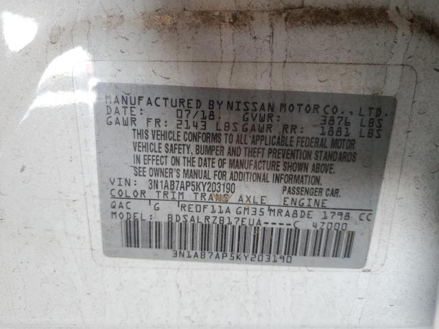3N1AB7AP5KY203190 Nissan 2019
