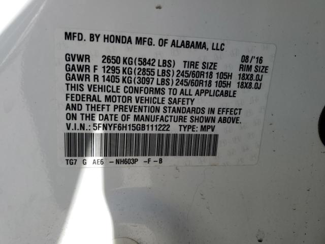5FNYF6H15GB111222 Honda j35y6