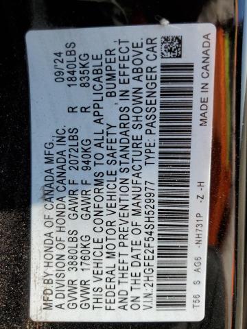 2HGFE2F54SH529977 Honda k20c9