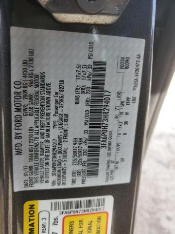 3FA6P0H73HR294017 Ford FUSION SE