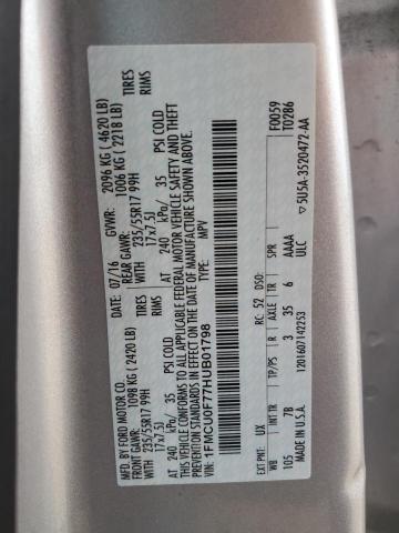 1FMCU0F77HUB01798 Ford ESCAPE S