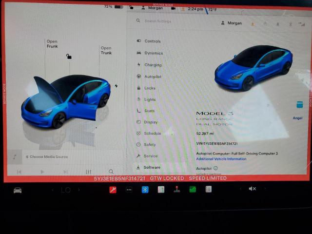 5YJ3E1EB5NF314721 Tesla 2022