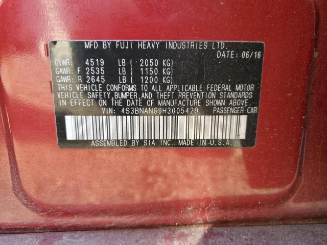 4S3BNAN69H3005429 Subaru u5