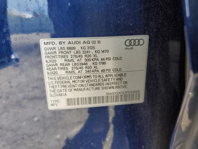 WA1DGAFE3FD018381 Audi 2015