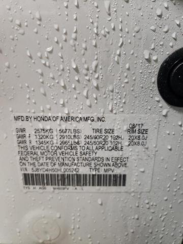 5J8YD4H50HL005242 Acura j35y5
