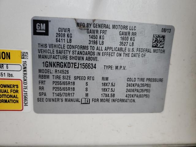 1GNKRGKD7EJ156634 Chevrolet TRAVERSE L