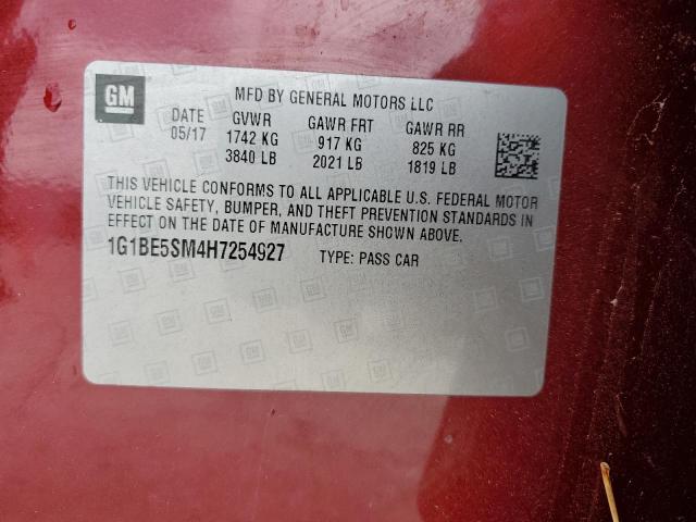1G1BE5SM4H7254927 Chevrolet CRUZE LT