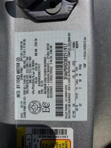 3FA6P0HD2KR211917 Ford FUSION SE