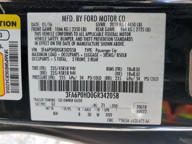3FA6P0HD0GR342058 Ford FUSION SE