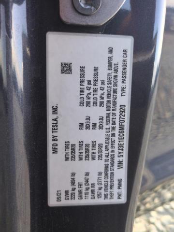 5YJ3E1EC6MF072920 Tesla 2021