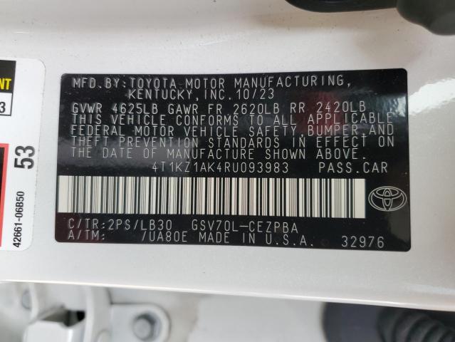 4T1KZ1AK4RU093983 Toyota CAMRY XSE