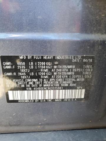 4S4BSENC9G3325981 Subaru 3.6l u4
